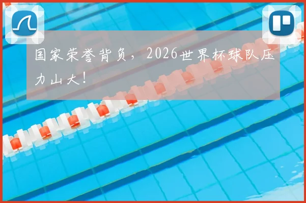 国家荣誉背负，2026世界杯球队压力山大！